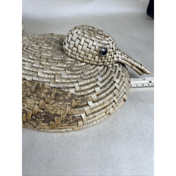 Vintage 10"‎ Duck Nesting Baskets w/ Lids Coiled Straw Folk Art Decor 4 Pc Set - Picture 10 of 12